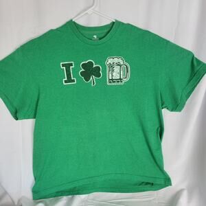 I Love Beer Shirt 3XL Green I Shamrock Beer Graphic T-Shirt FREE SHIPPING